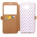 Rhombus Design Window View Flip Stand Leather Wallet Case for Samsung Galaxy S7 Edge - Gold