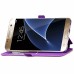 Rhombus Design Window View Flip Stand Leather Wallet Case for Samsung Galaxy S7 G930 - Purple