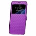 Rhombus Design Window View Flip Stand Leather Wallet Case for Samsung Galaxy S7 G930 - Purple