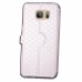 Rhombus Design Window View Flip Stand Leather Wallet Case for Samsung Galaxy S7 G930 - White