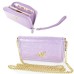 Rhombus Glittering Wallet Design Leather Case with Strap and Metal Chain for iPhone 6 iPhone 4 iPhone 5 Samsung Galaxy S3/4/5 - Light Purple