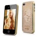 Roadster Logo Twill Pattern Electroplated Hard Case For iPhone 4S - Gold / Porsche