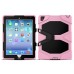 Robot Silicone And Plastic Stand Defender Case With Touch Screen Film for iPad Pro 9.7 inch - Pink