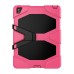 Robot Silicone And Plastic Stand Defender Case With Touch Screen Film for iPad Pro 9.7 inch - Rose red