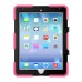 Robot Silicone And Plastic Stand Defender Case With Touch Screen Film for iPad Pro 9.7 inch - Rose red