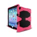 Robot Silicone And Plastic Stand Defender Case With Touch Screen Film for iPad Pro 9.7 inch - Rose red