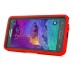 Robot Style PC and Silicone Case with Built-in Stand for Samsung Galaxy Note 4 - Red