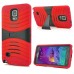 Robot Style PC and Silicone Case with Built-in Stand for Samsung Galaxy Note 4 - Red