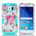 Roses PC And TPU Protective Hard Back Case Cover for Samsung Galaxy S7 G930 - Green