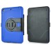 Rotatable Flip Stand Plastic Hard Case Cover For iPad Mini 1/2/3 - Blue