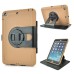 Rotatable Flip Stand Plastic Hard Case Cover for iPad 5 - Coffee