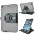 Rotatable Flip Stand Plastic Hard Case Cover for iPad Mini 1/2/3 - Grey