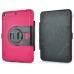 Rotatable Flip Stand Plastic Hard Case Cover for iPad Mini 1/2/3 - Magenta