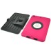 Rotatable Flip Stand Plastic Hard Case Cover for iPad Mini 1/2/3 - Magenta