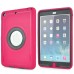 Rotatable Flip Stand Plastic Hard Case Cover for iPad Mini 1/2/3 - Magenta