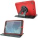 Rotatable Flip Stand Plastic Hard Case Cover for iPad Mini 1/2/3 - Red