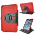 Rotatable Flip Stand Plastic Hard Case Cover for iPad Mini 1/2/3 - Red