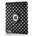 Round Dot Pattern 360 Degree Rotatable Flip Stand Leather Case Cover for iPad 2/3/4 - Black