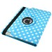 Round Dot Pattern 360 Degree Rotatable Flip Stand Leather Case Cover for iPad 2/3/4 - Blue