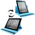 Round Dot Pattern 360 Degree Rotatable Flip Stand Leather Case Cover for iPad 2/3/4 - Blue