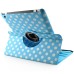 Round Dot Pattern 360 Degree Rotatable Flip Stand Leather Case Cover for iPad 2/3/4 - Blue