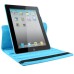 Round Dot Pattern 360 Degree Rotatable Flip Stand Leather Case Cover for iPad 2/3/4 - Blue