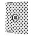 Round Dot Pattern 360 Degree Rotatable Flip Stand Leather Case Cover for iPad 2/3/4 - White