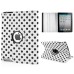 Round Dot Pattern 360 Degree Rotatable Flip Stand Leather Case Cover for iPad 2/3/4 - White