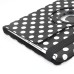 Round Dot Pattern 360 Degree Swivel Rotation Folio Leather Flip Stand Case Cover With Sleep Wake Function For iPad Air 2 (iPad 6)- Black