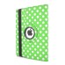 Round Dot Pattern 360 Degree Swivel Rotation Folio Leather Flip Stand Case Cover With Sleep Wake Function For iPad Air 2 (iPad 6)- Green