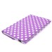 Round Dot Pattern 360 Degree Swivel Rotation Folio Leather Flip Stand Case Cover With Sleep Wake Function For iPad Air 2 (iPad 6)- Purple