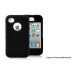 Rugged Hard Plastic Case With 360 Degree Rotating Holster Clip For iPhone 4S (Black)