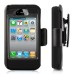 Rugged Hard Plastic Case With 360 Degree Rotating Holster Clip For iPhone 4S (Black)