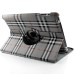 Scotland Grid Pattern 360 Degree Rotatable Flip Stand Leather Case Cover for iPad 2/3/4 - Grey