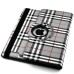 Scotland Grid Pattern 360 Degree Rotatable Flip Stand Leather Case Cover for iPad 2/3/4 - Grey