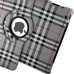 Scotland Grid Pattern 360 Degree Rotatable Flip Stand Leather Case Cover for iPad 2/3/4 - Grey