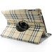 Scotland Grid Pattern 360 Degree Rotatable Flip Stand Leather Case Cover for iPad 2/3/4 - Khaki