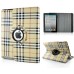 Scotland Grid Pattern 360 Degree Rotatable Flip Stand Leather Case Cover for iPad 2/3/4 - Khaki