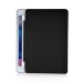 Separate Piece Tri-Fold PU Leather Flip Smart Cover PC Clear Back Stand Smart Case  For iPad Mini 4 - Black