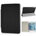 Separate Piece Tri-Fold PU Leather Flip Smart Cover PC Clear Back Stand Smart Case  For iPad Mini 4 - Black