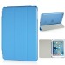 Separate Piece Tri-Fold PU Leather Flip Smart Cover PC Clear Back Stand Smart Case  For iPad Mini 4 - Blue