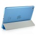 Separate Piece Tri-Fold PU Leather Flip Smart Cover PC Clear Back Stand Smart Case  For iPad Mini 4 - Blue