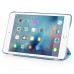 Separate Piece Tri-Fold PU Leather Flip Smart Cover PC Clear Back Stand Smart Case  For iPad Mini 4 - Blue