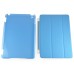 Separate Piece Tri-Fold PU Leather Flip Smart Cover PC Clear Back Stand Smart Case  For iPad Mini 4 - Blue