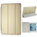 Separate Piece Tri-Fold PU Leather Flip Smart Cover PC Clear Back Stand Smart Case  For iPad Mini 4 - Gold