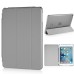 Separate Piece Tri-Fold PU Leather Flip Smart Cover PC Clear Back Stand Smart Case  For iPad Mini 4 - Grey