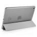 Separate Piece Tri-Fold PU Leather Flip Smart Cover PC Clear Back Stand Smart Case  For iPad Mini 4 - Grey