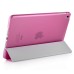 Separate Piece Tri-Fold PU Leather Flip Smart Cover PC Clear Back Stand Smart Case  For iPad Mini 4 - Pink