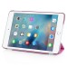 Separate Piece Tri-Fold PU Leather Flip Smart Cover PC Clear Back Stand Smart Case  For iPad Mini 4 - Pink