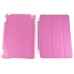 Separate Piece Tri-Fold PU Leather Flip Smart Cover PC Clear Back Stand Smart Case  For iPad Mini 4 - Pink